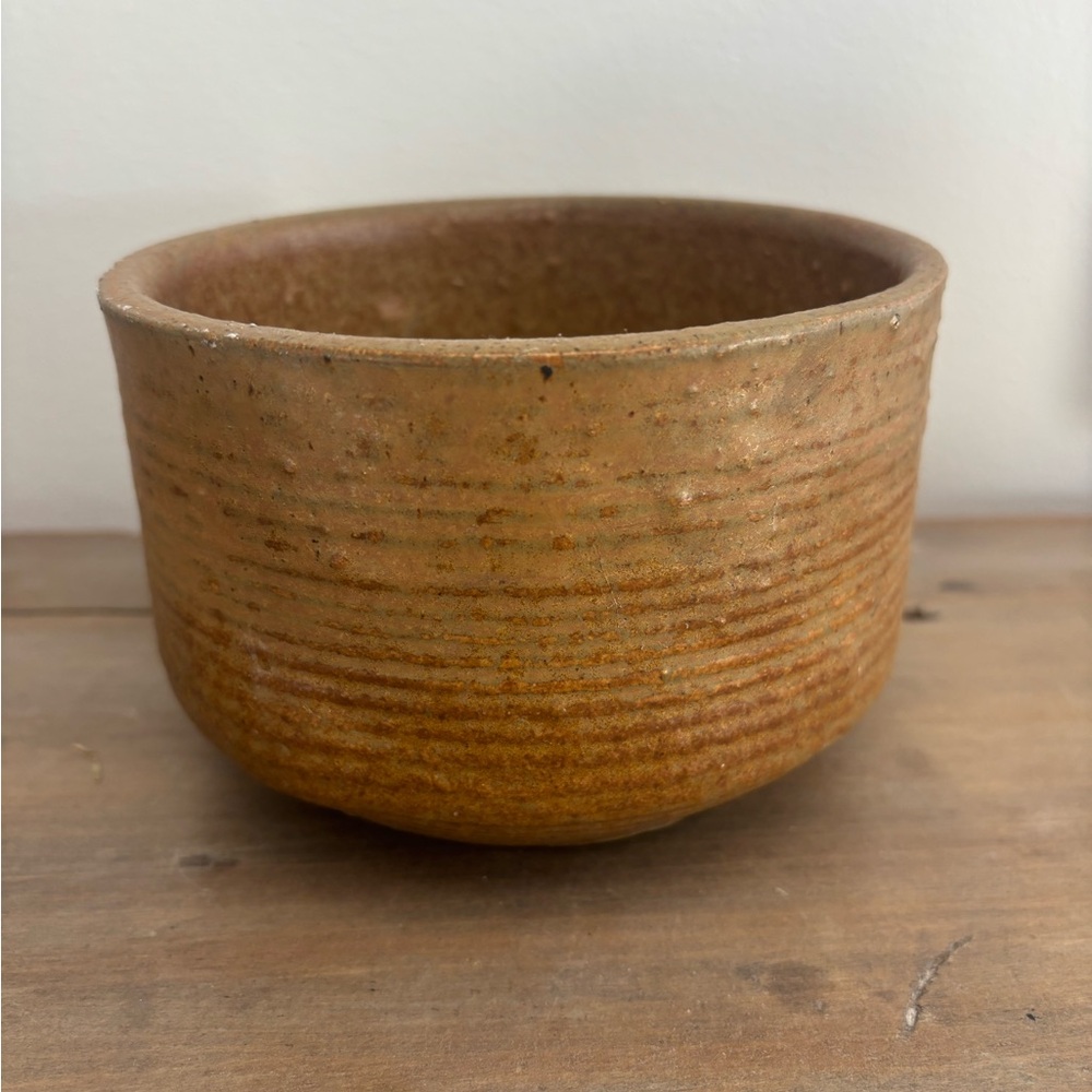 Mid 20th Century Zanesville Stoneware Co. Brown 7005 Cylinder Vase "Homespun"